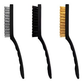 Kit Jogo 3 Escovas Limpeza Grelha Panela Rejunte Sujeira