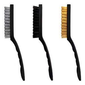 Kit Jogo 3 Escovas Limpeza Grelha Panela Rejunte Sujeira