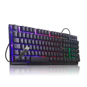 Teclado Gamer LED RGB Semi Mecânico com Fio Anti Ghosting
