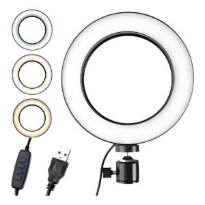 Ring Light 8 Polegadas com Suporte LED Luz Foto Vídeo