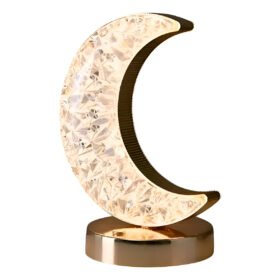 Luminária Formato Lua Decoração LED Quarto Iluminação