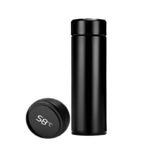 Garrafa Térmica Inteligente Indicador Sensor Temperatura Cor:Preto